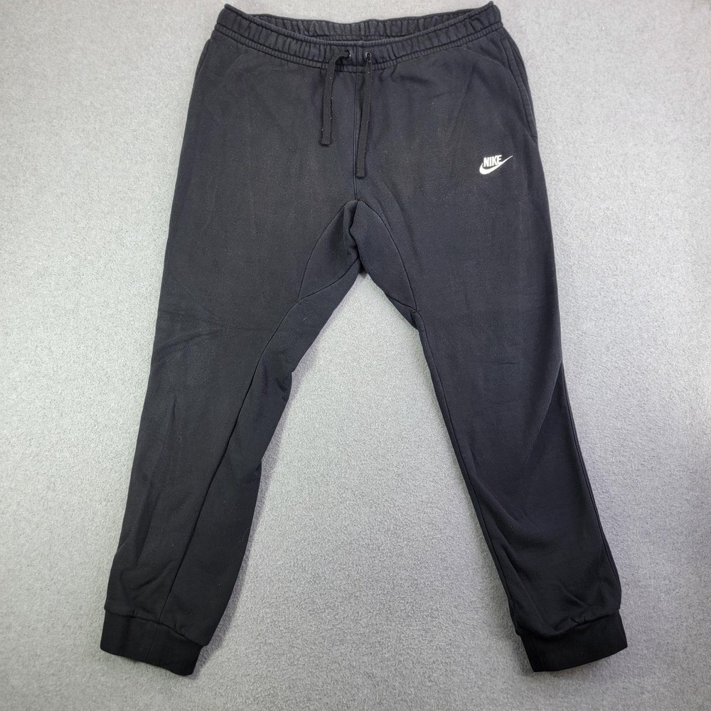 Nike Sweatpants Mens Large Black Fleece Joggers Elastic Waist Pockets Athletic
